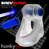 Hunkyjunk Revsling Vibrating Reverb Cocksling - Clear Ice