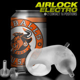 Oxballs Airlock Electro Air-Lite Vented Silicone Chastity - Clear Ice