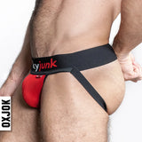 Hunky Junk Hunker Comfy Pouch Slider-Strap Jock - Red