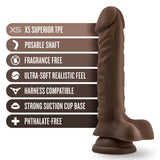 Dr. Skin Plus Posable Dildo with Balls 9in - Chocolate