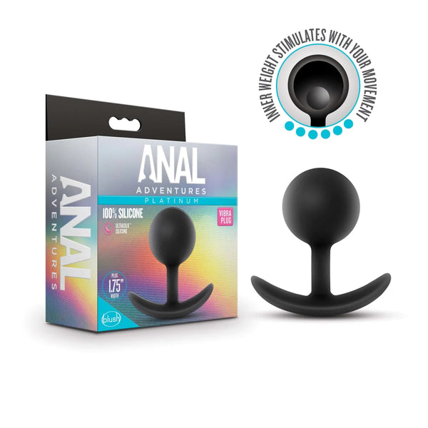 Anal Adventures Platinum Vibra Black 3.5-Inch Anal Plug