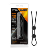 Stay Hard black Silicone Double Loop Penis Ring