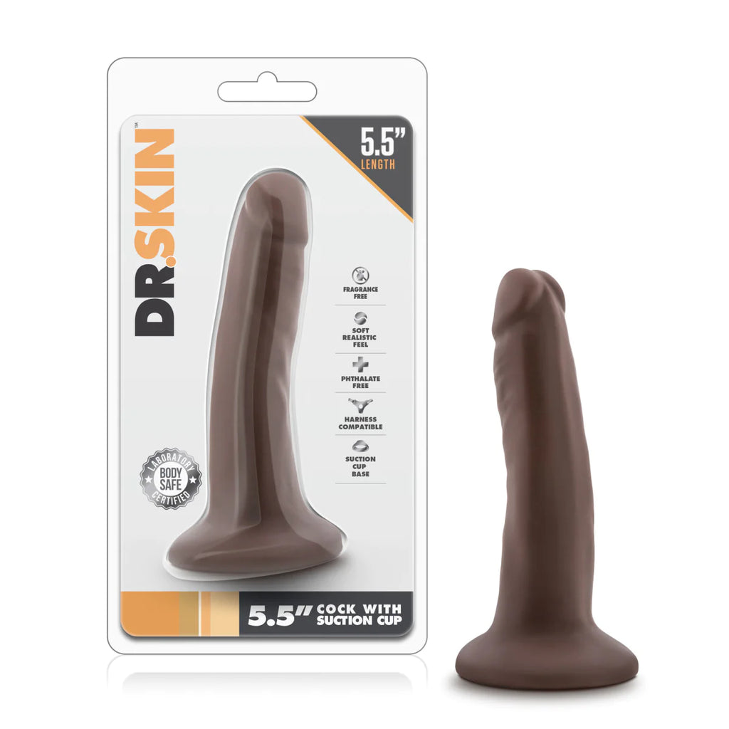 Dr. Skin Realistic Chocolate 5.5-Inch Long Dildo