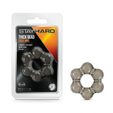 Stay Hard Thick Beaded Black Penis Ring