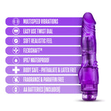 B Yours Vibe #4 Realistic Purple 8-Inch Long Vibrating Dildo
