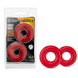 Stay Hard Red Oversized Donut Penis Rings 2-Pack