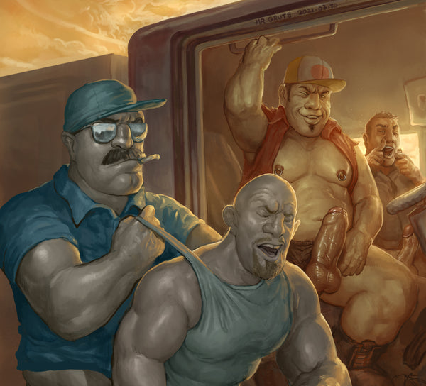 Mr. Gruts, Truckers (detail from a sequence), 2021