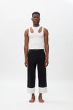 K.NGSLEY WHITE R2 RIBBED CROPPED TANK