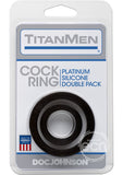 TitanMen Platimum Silicone Cock Rings (2 Piece Kit) - Black