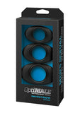 OptiMALE Easy-Grip Silicone C-Ring Set (3 Piece Kit) - Black