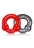Oxballs Ultraballs Cockring Set 2 Each Per Set Red And Steel