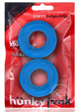 Hunkyjunk Stiffy Bulge Silicone Cock Rings (2 pack) - Teal Ice