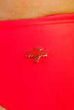 KEITH HARING BAT DOG PIN - RED