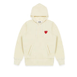 Comme des Garçons Play Sweatshirt Red Love Sports hoodie - Ivory