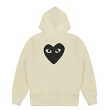 Comme des Garçons PLAY Hooded Sweatshirt with Big Hearts - Ivory