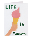 Life Is Fantastic Puffy Sticker Card - Third Drawer Down X David Shrigley