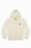 COMME DES GARCONS PLAY ZIP UP HOODIE IVORY
