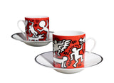 Keith Haring Porcelain Espresso Set - White on Red