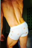 WE ARE SPASTOR WHITE BOXER BRIEF W/ HOLES