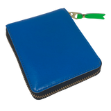 COMME DES GARÇONS SUPER FLUO BLUE MEDIUM ZIP WALLET