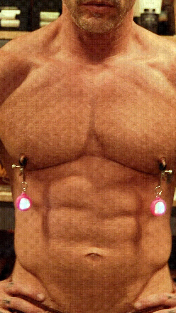 Pink Silicone Light Up Nipple Clamps