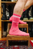 COMME des GARÇONS HOMME+ LOGO ANKLE SOCKS PINK