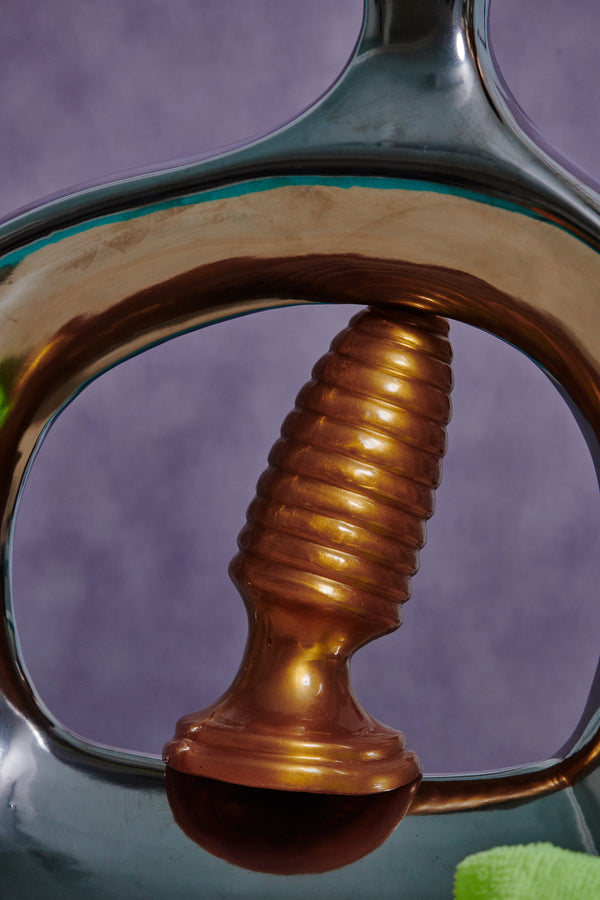 The Marshall Ribbed Butt Plug - Gold