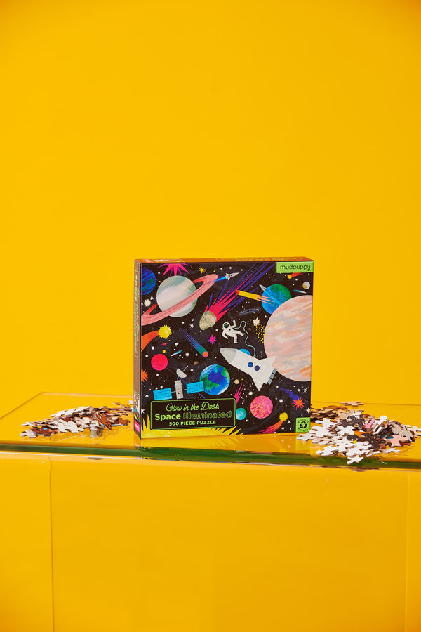 Space Illuminated 500 Piece Glow in the Dark Family Puzzle