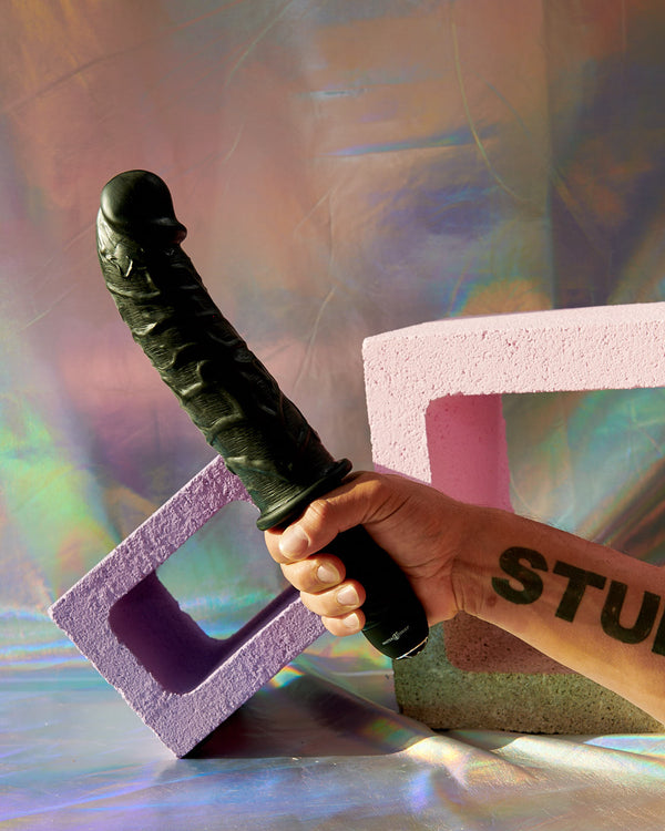 The Curved Dicktator 13 Mode Vibrating Giant Dildo Thruster