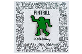 KEITH HARING DANCING MAN PIN - GREEN