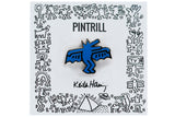 KEITH HARING BAT DOG PIN - BLUE