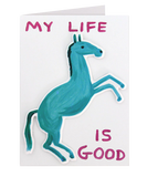 My Life Is Good Puffy Sticker Card - Third Drawer Down X David Shrigley