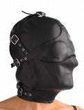 Asylum Leather Hood w/ Removable Blindfold and Muzzle by Strict Leather