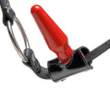 Premium Locking Leather Cock Ring and Anal Plug Harness by Strict Leather