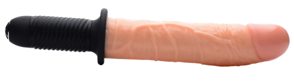 Onslaught 13 Mode XL Vibrating Dildo Thruster by Master Series - FLESH