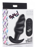 BANG Remote Control 21X Vibrating Silicone Swirl Butt Plug - Black