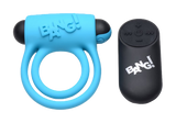 BANG Remote Control 28X Vibrating Cock Ring & Bullet - Blue