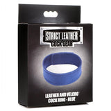 LEATHER AND VELCRO COCKRING BLUE BY STRICT LEATHER