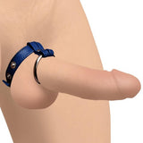 LEATHER AND STEEL COCK AND BALL RING BLUE BY STRICT LEATHER