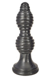 The Queen Ribbed Butt Plug - Pewter