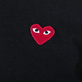 COMME des GARÇONS PLAY RED HEART ON BLACK T-SHIRT
