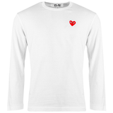 COMME des GARÇONS PLAY Red Heart on White Long Sleeve T-Shirt