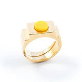 Yellow Circle Ring Gold by Jonathan Johnson