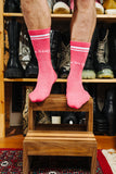 COMME des GARÇONS HOMME+ LOGO ANKLE SOCKS PINK