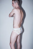 WE ARE SPASTOR WHITE BRIEF W/ HOLES