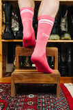 COMME des GARÇONS HOMME+ LOGO ANKLE SOCKS PINK